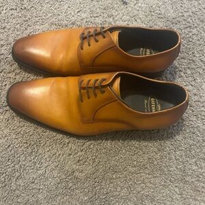 Gifennse - Tan Leather Derby Shoes for Men